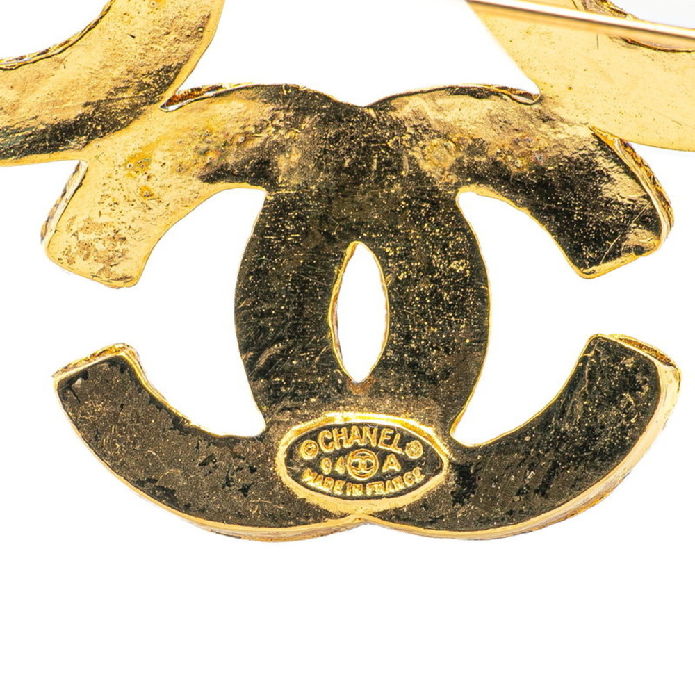 Vintage Chanel Coco Mark Brooch, Gold Plated, Women's, CHANEL - Picture 4 of 4